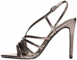 Amazon Brand - find. Assymetric Sandal Open Toe, Grey (Gunmetal), US 5