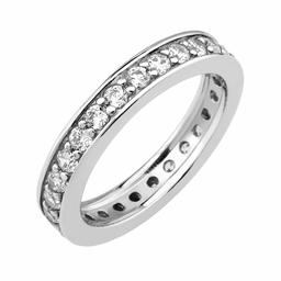 [Find] Amazon Collection roziumumekkisuta-ringusiruba- 2 mm Clear Round kattokyu-bikkuzirukoniaetanitexibandoringu, Size 14