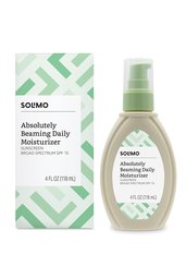 Amazon Brand - Solimo Absolutely Beaming Daily Moisturizer, Broad Spectrum SPF 15 Sunscreen, 4 fl oz