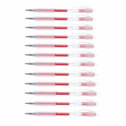 AmazonBasics Retractable Gel Pens with Cushion Grip - Medium Point, 12 Count, Red