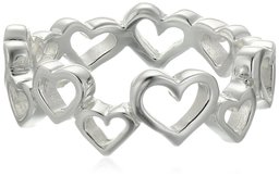 [Find] Amazon Collection Sterling Silver Polished Open Heart Band Ring US Size # # # # 14 (US Size 7 # # # #)