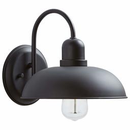 Amazon Brand – Stone & Beam Rustic Industrial Indoor/Outdoor Wall Sconce Light with Bulb, 9.27"H, Black