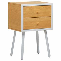 Amazon Brand – Rivet Two-Toned Modern Nightstand 15.75"W, Natural & White