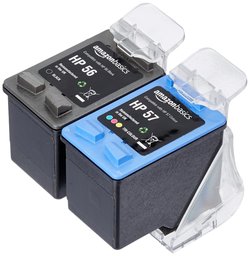 AmazonBasics Remanufactured Ink Cartridge Replacement for HP 56 and HP 57, Black and Tri-Colour