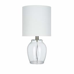 Amazon Brand – Ravenna Home Glass Table Lamp with LED Light Bulb, 15.5"H, Clear
