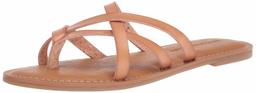 Amazon Essentials Women's Strappy Slide Flat Sandal, Natural, 11 B US