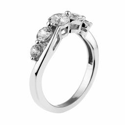 [Find] Amazon Collection roziumumekkisuta-ringusiruba-kuriaraundo 5 Stone Ring, Size 11