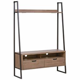 Amazon Brand – Rivet Roxmere Modern Media Center, 49.2"W, Acacia Wood and Dark Metal