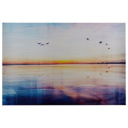 Amazon Brand – Rivet Seagulls Across The Water Sunset Horizon Canvas Print Wall Art, 45" x 30"