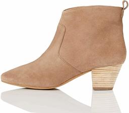 Amazon Brand - find. Leather Western Ankle Boots, Beige (Taupe Taupe), US 7.5