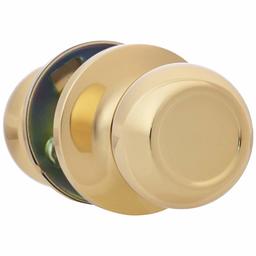 AmazonBasics Closet Door Knob, Coastal, Polished Brass