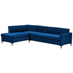 Amazon Brand – Rivet Edgewest Low Back Modern Left L-Sectional, 116"W, Blue Ink