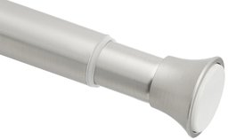 AmazonBasics Rust Resistant Easy to Install Tension Shower Doorway Curtain Rod, 54-90", Nickel