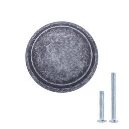 AmazonBasics AB1200-AS-25 Cabinet Knob, 1.16" Diameter, Antique Silver