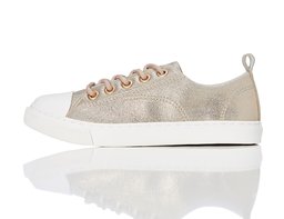 RED WAGON Girls’ Lace Up Low-Top Trainers Gold (Soft Gold) 6 UK Child (23 EU)