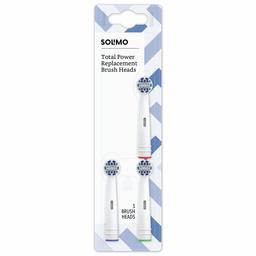 Amazon Brand - Solimo Total Power Replacement Brush Heads, 3 Count (Fits Most Oral-B Electric Toothbrushes)