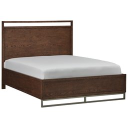 Amazon Brand – Stone & Beam Glenwood Industrial Metal Accent Bed, King, 86"L, Oak