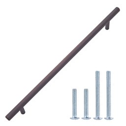AmazonBasics Euro Bar Cabinet Handle (3/8" Diameter), 11.19" Length (8.82" Hole Center), Oil Rubbed Bronze, 10-Pack
