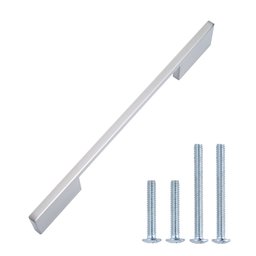 AmazonBasics Wide Modern Die Cast Cabinet Handle, 6.3" center to center, Satin Nickel, 10-Pack
