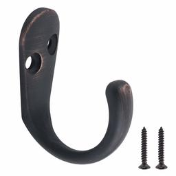 AmazonBasics Single Prong Robe Hook, Oil Rubbed Bronze, 5-Pack