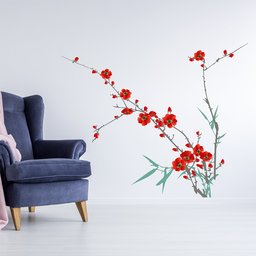 Amazon Brand - Solimo Wall Sticker for Living Room (Flaming Glory, Ideal Size on Wall: 130 x 110Â cm)