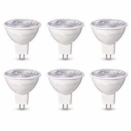 AmazonBasics 50W Equivalent, Daylight, Dimmable, 10,000 Hour Lifetime, MR16 (GU 5.3 Base) LED Light Bulb | 6-Pack