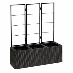 AmazonBasics Wicker Planter with Trellis - Brown, 27.5" x 8.67" x 31.5"