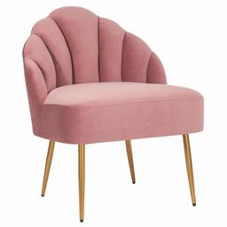 Amazon Brand – Rivet Sheena Glam Tufted Velvet Shell Chair, 23.5"W, Rose