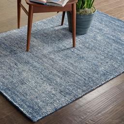 Amazon Brand – Rivet Contemporary Striated Jute Area Rug, 5' 9" x 3' 9", Aegean Blue