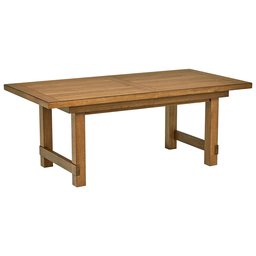 Amazon Brand – Stone & Beam Parson Wood Trestle Dining Table, 78"-96"L, Oak Finish