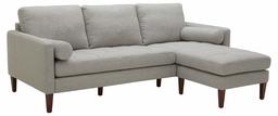 Amazon Brand – Rivet Aiden Mid-Century Sectional with Tapered Wood Legs, 86"W, Light Grey