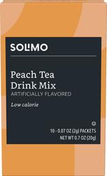 Amazon Brand - Solimo Peach Tea Drink Mix Singles (10 packets)