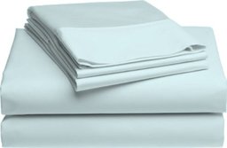 Pike Street 1220-Thread Count Egyptian Cotton Single-Ply Sateen Queen Sheet Set, Blue