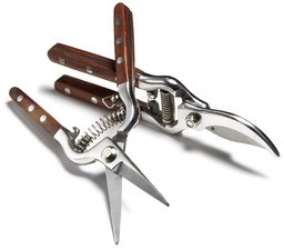 Strathwood 8-Inch Pruner and 7-inch Floral Snipping Shears with Wood Handles