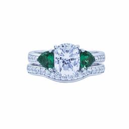 [Find] Amazon Collection Platinum Plated suta-ringusiruba-kuriakyu-bikkuzirukonia & Nano Green 100 fasettoburaidaruringusettosaizu 14