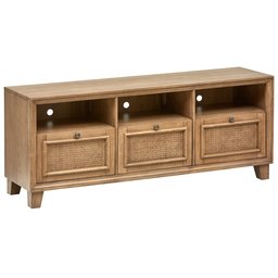 Amazon Brand – Stone & Beam Bruckner Casual Wood Media Table, 64"W, Brown