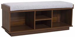 Amazon Brand – Ravenna Home Upholstered Entryway Cushioned Storage Bench - 47 1/4-Inch, Espresso