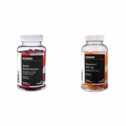 Amazon Brand - Solimo Adult Multivitamin, 150 Gummies, 75-Day Supply & Solimo Vitamin C 250mg, 150 Gummies (2 Gummies per Serving)