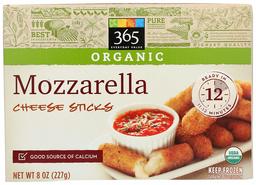 365 Everyday Value, Organic Mozzarella Cheese Sticks, 8 oz, (Frozen)