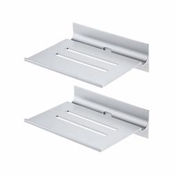 UMI. Essentials 6" Bathroom Shelf Wall Mounted 2 Pack Wall Shelves for Digital Devices Anodised Aluminium Silver BSC410S15DG-P2