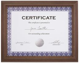 AmazonBasics Certificate Document Frame Without Mat, 8.5" x 11", Aged Walnut, 3-Pack