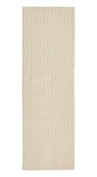 Amazon Brand – Rivet Geometric Criss-Cross Woven Wool Runner Rug, 2'6" x 8' Cream