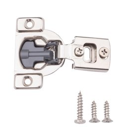 AmazonBasics 1/2" Soft Close Overlay Hinge, 25-Pair Pack, 1/2" Overlay, Nickel Plated