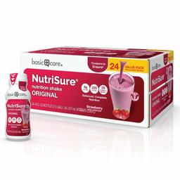 Basic Care Nutrisure Original Nutrition Shake, Strawberry Flavor, 24 Count