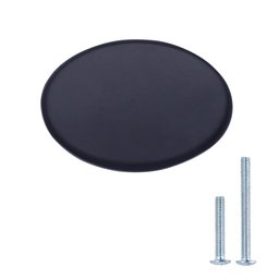 AmazonBasics Flat Round Cabinet Knob, 1.44" Diameter, Flat Black, 25-Pack