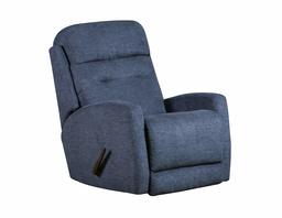 Ravenna Home Beaver Creek Upholstered Rocking Recliner Chair with Swivel, 40"W, Navy Blue