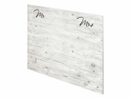 Amazon Brand - Movian Kolva "Mr & Mrs" Headboard, 160 x 110cm, White with Black Print
