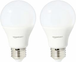 AmazonBasics 75 Watt Equivalent, Daylight, Dimmable, A19 LED Light Bulb | 2-Pack (Renewed)