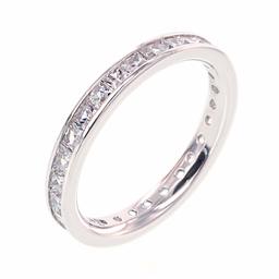 [Find] Amazon Collection roziumumekkisuta-ringusiruba- 2.25 mm Clear Square Cut Cubic Zirconia Crown kuzirukoniatyannerusettoetanitexibandoringu, Size 11