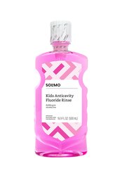 Amazon Brand - Solimo Kids Anticavity Fluoride Rinse, Alcohol Free, Bubble Gum, 16.9 fl oz